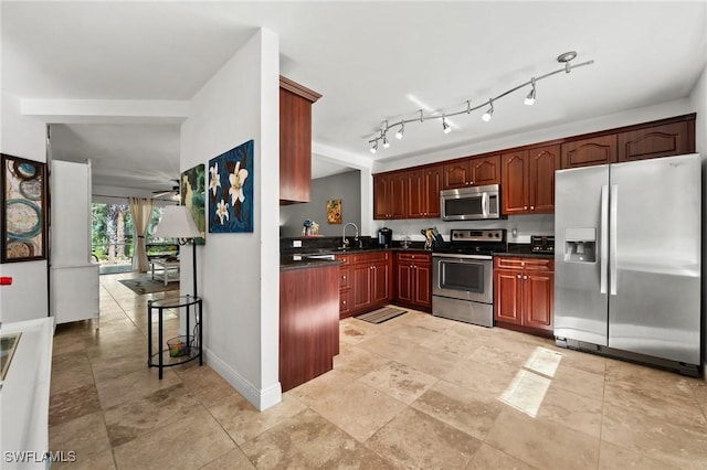 kitchen with sink and stainless steel appliances