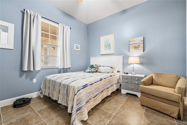 bedroom with tile patterned floors