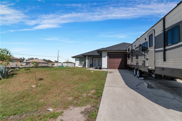 exterior space featuring a garage