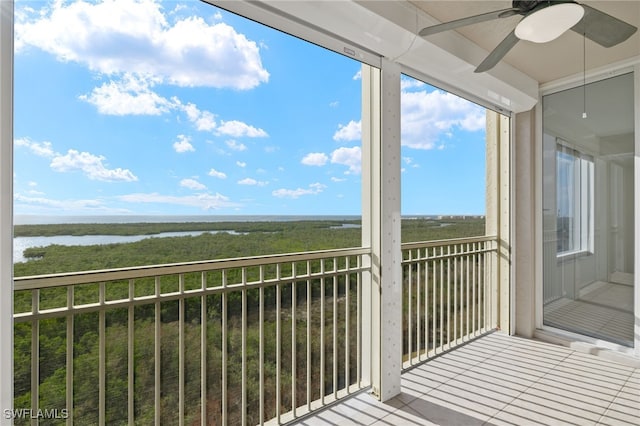 1001 Arbor Lake Dr Unit 1003, Naples, FL 34110 - balcony with a water view and ceiling fan