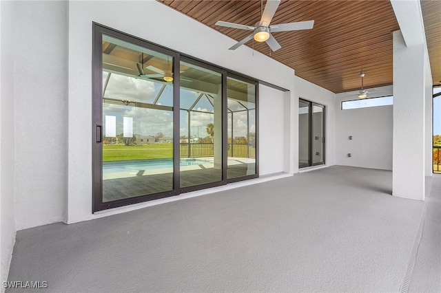 view of patio with ceiling fan