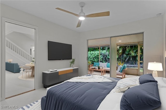 3352 Timberwood Cir, Naples, FL 34105 - bedroom with ceiling fan and access to outside