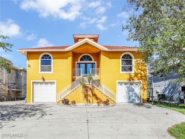 view of front of house with a garage