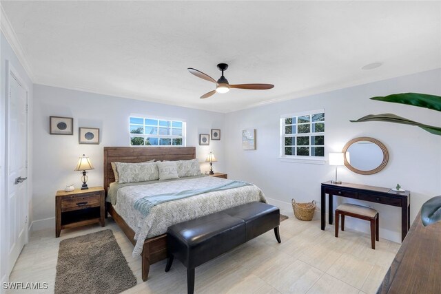 bedroom with ceiling fan