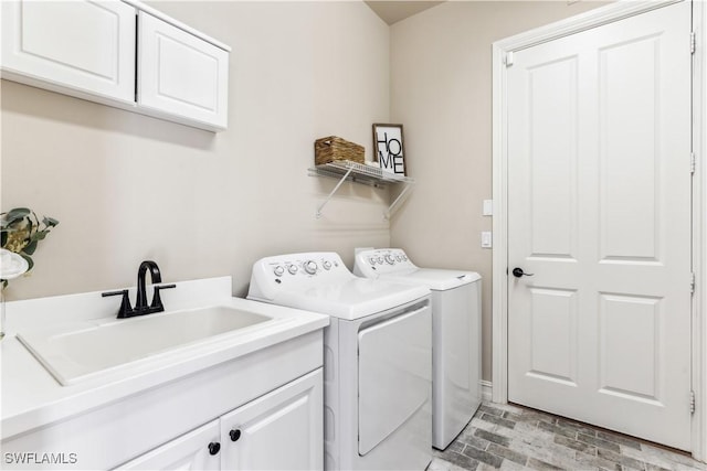 7821 Ashton Rd, Naples, FL 34113 - washroom with separate washer and dryer and cabinet space