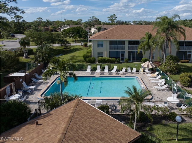 view of pool with a patio