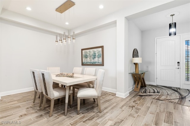 dining room featuring light hardwood / wood-style floors