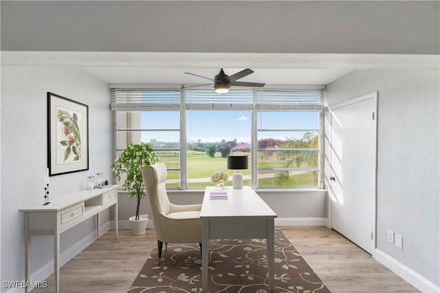 1660 Pine Valley Dr Unit 203, Fort Myers, FL 33907 - office space featuring healthy amount of natural light, light wood-style flooring, and ceiling fan