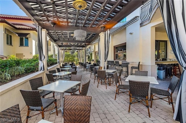 view of patio with a pergola