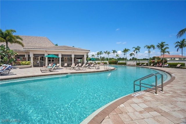 view of pool with a patio