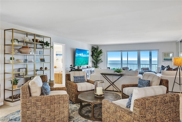 view of tiled living room