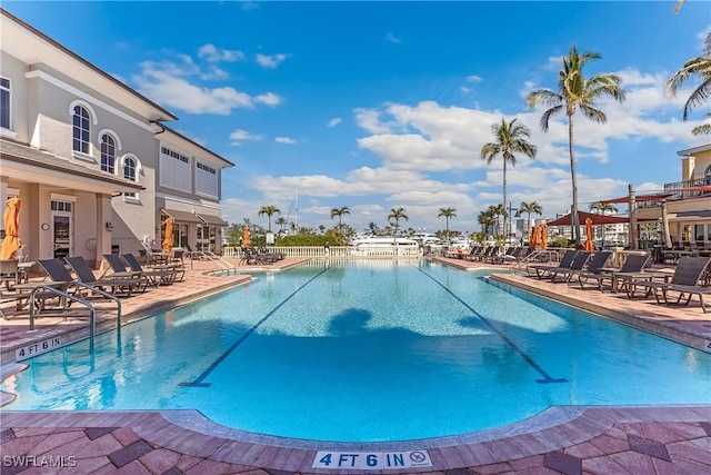 view of pool with a patio