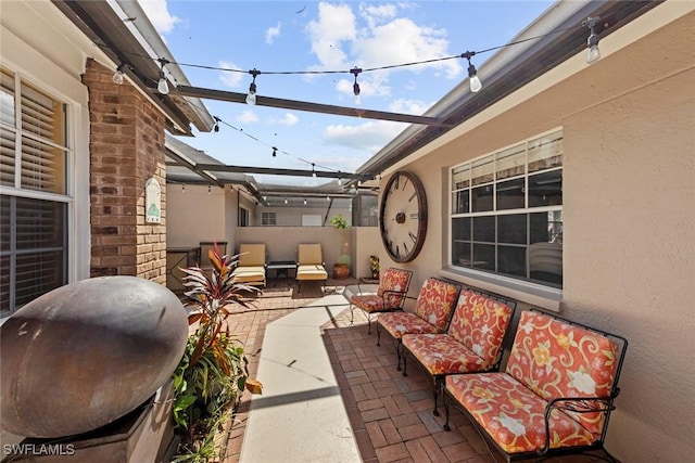 view of patio / terrace with an outdoor living space