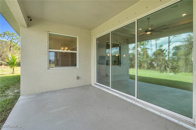 view of patio / terrace with ceiling fan