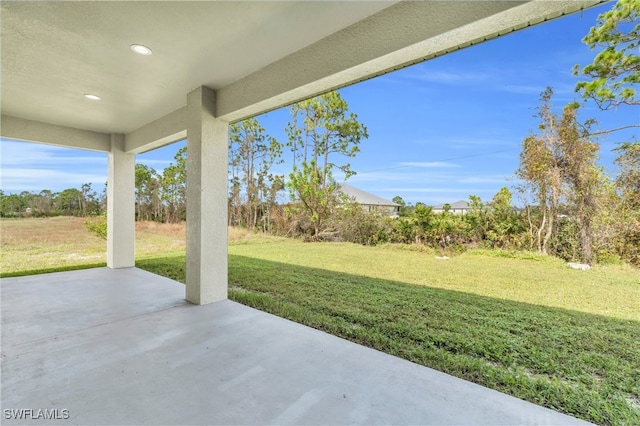 view of yard with a patio