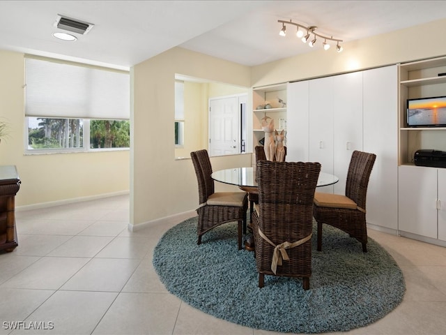 view of tiled dining area