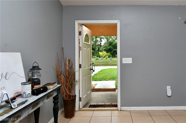 view of tiled entrance foyer