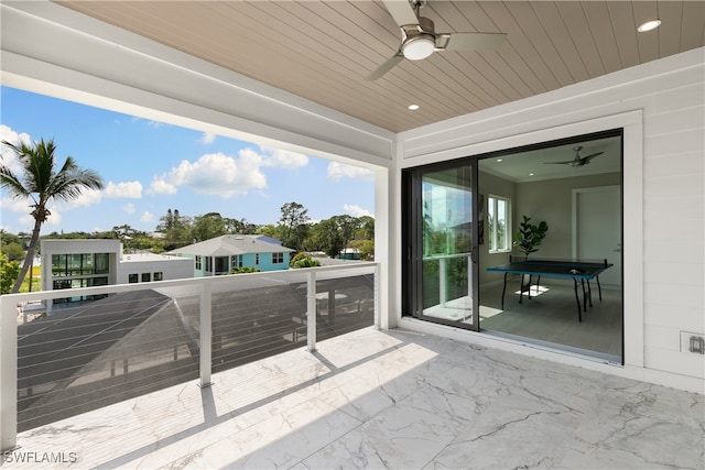 view of patio / terrace with ceiling fan