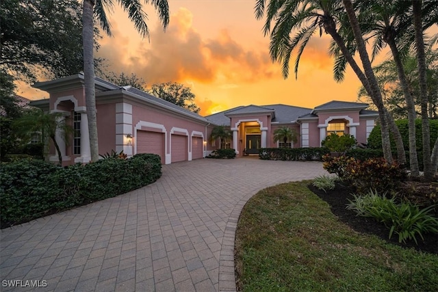 view of front of house featuring a garage