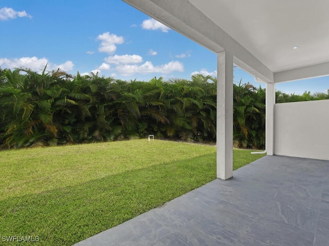 view of yard featuring a patio