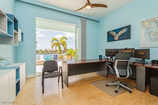 office with ceiling fan