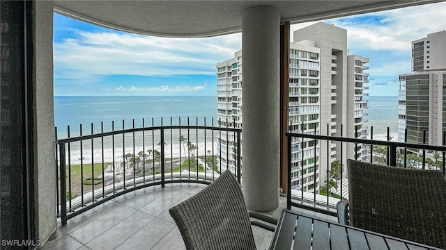 balcony with a water view