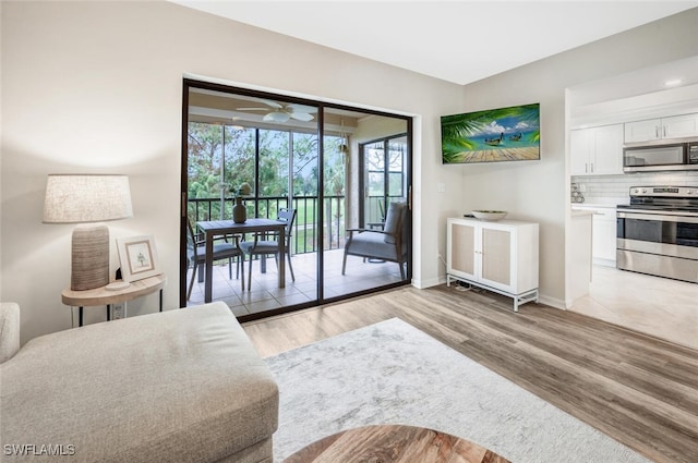 interior space featuring light hardwood / wood-style floors