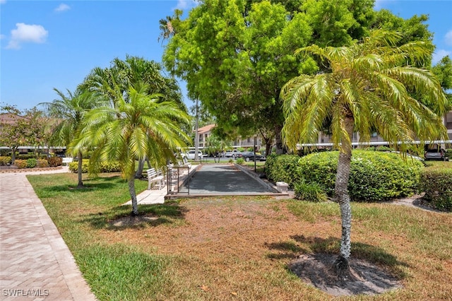 view of home's community with a lawn