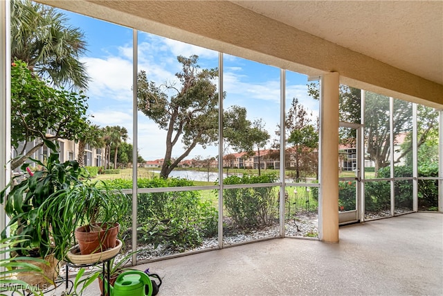 view of unfurnished sunroom