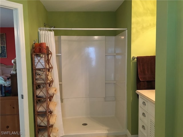 bathroom with walk in shower