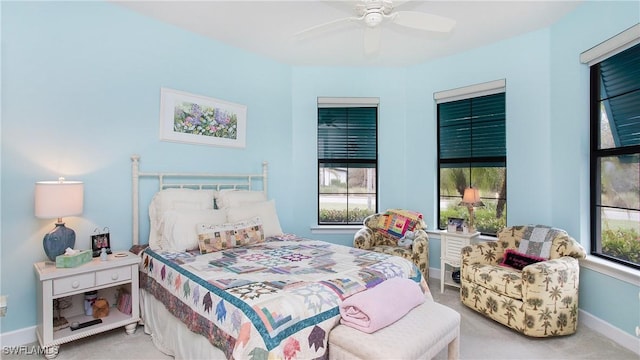 7788 Winding Cypress Dr, Naples, FL 34114 - bedroom featuring carpet floors, ceiling fan, and baseboards