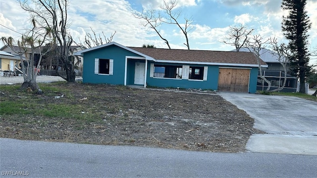 view of single story home