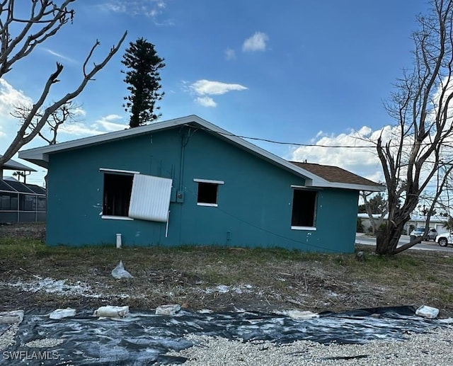 view of snow covered property