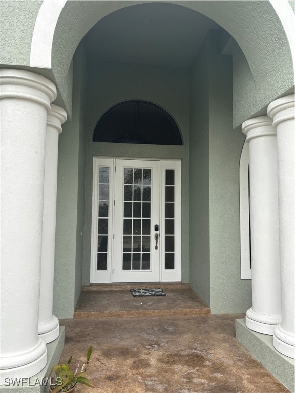 entrance to property with french doors