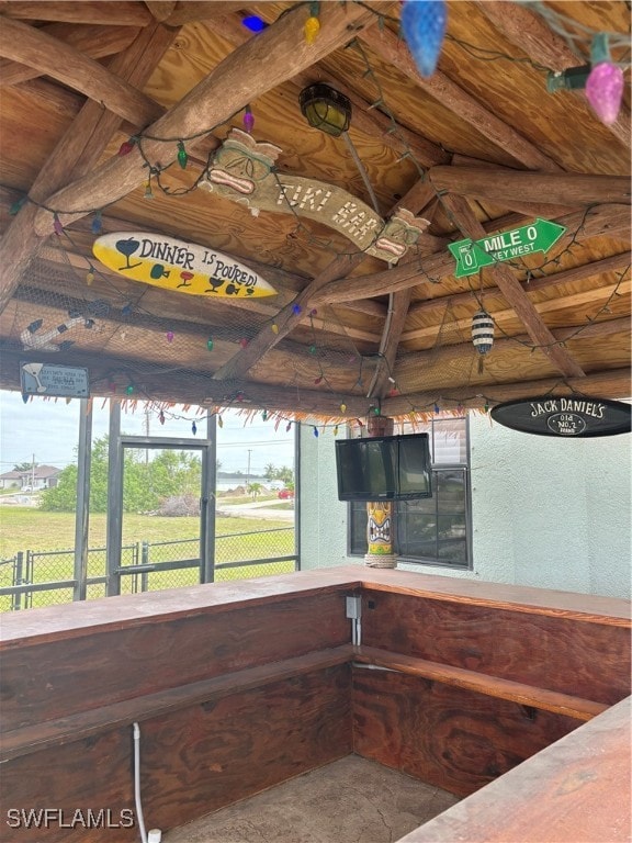 kitchen featuring lofted ceiling