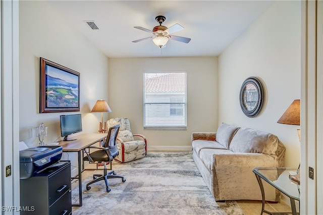 office with ceiling fan