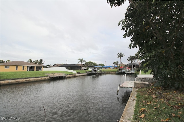 water view with a dock