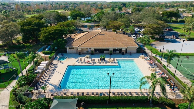 view of pool featuring a patio area