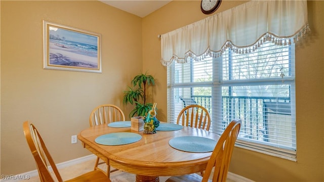 view of dining space