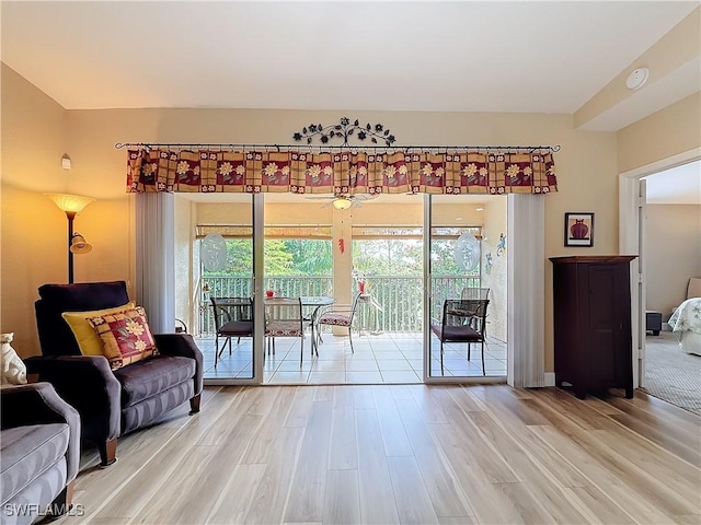 entryway with hardwood / wood-style flooring