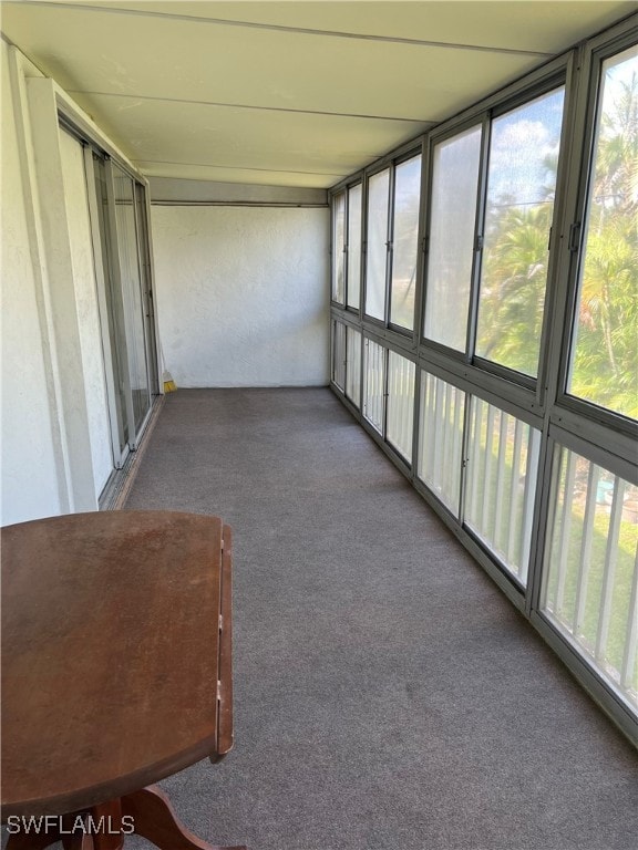 view of unfurnished sunroom