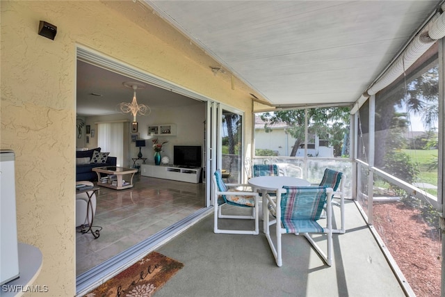 view of sunroom