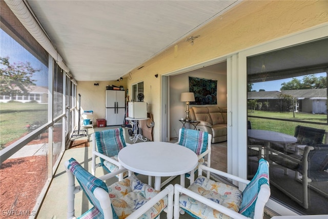 view of sunroom