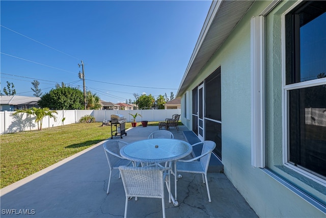 view of patio featuring area for grilling