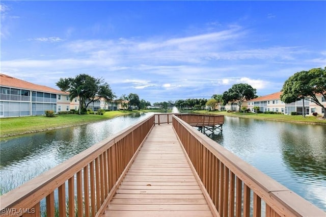 7576 Oleander Gate Dr Unit 101, Naples, FL 34109 - dock featuring a residential view and a water view