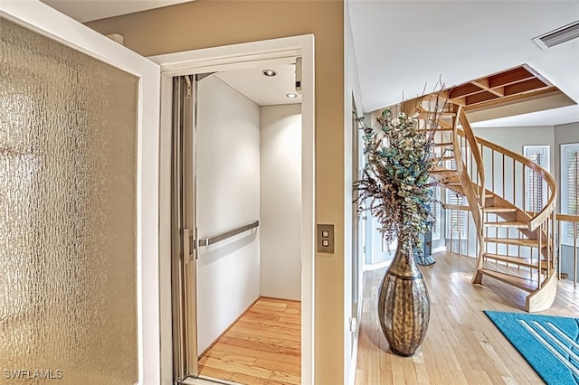 interior space with wood-type flooring