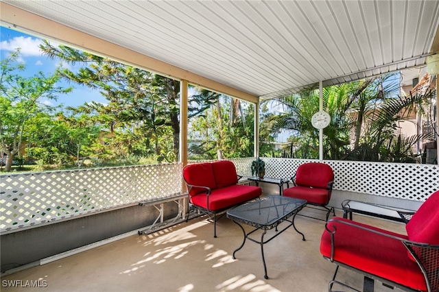 view of patio with an outdoor living space