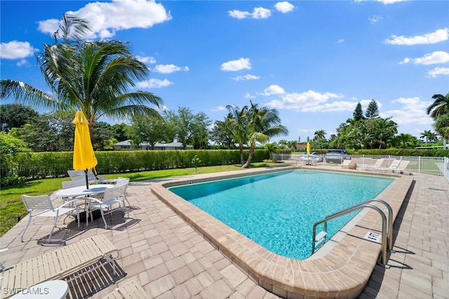 view of pool with a patio