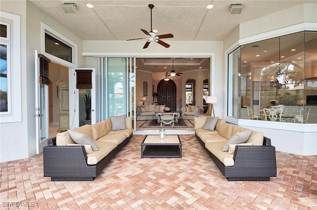 view of patio featuring outdoor lounge area