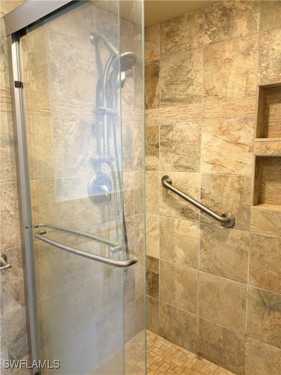 bathroom featuring walk in shower